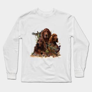 Irish Setters with Pheasants Long Sleeve T-Shirt